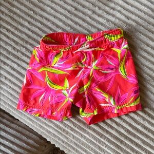 Old Navy Kids Pink Neon Floral Swim Trunks